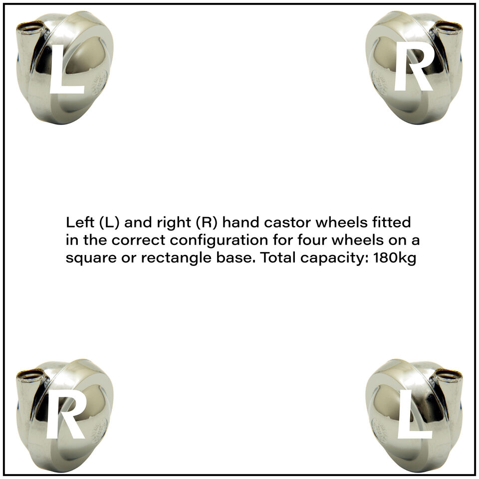 Metal Ball Castor Wheel Correct Layout of Left and Right Wheels