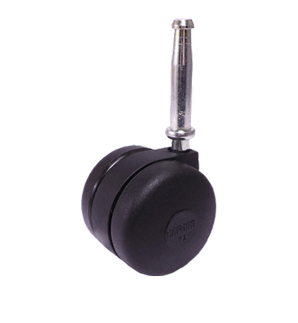 50mm Twin Wheel Castor - Grip Neck & Socket - Timber Fitting