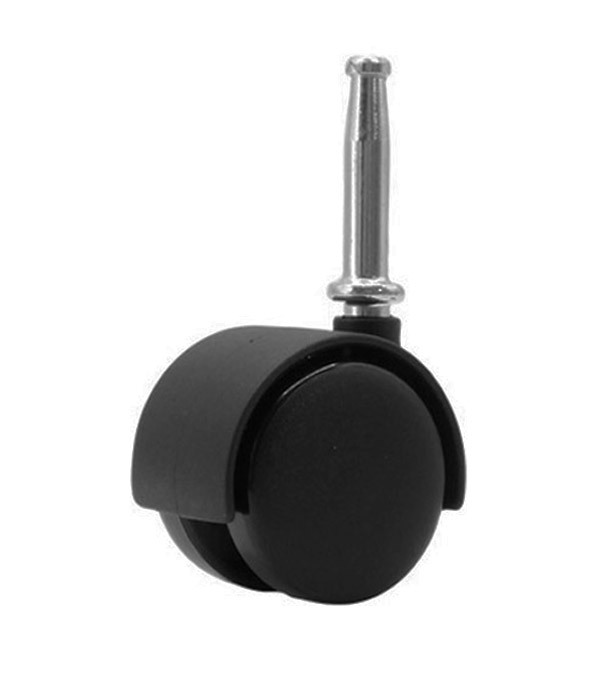 50mm Hooded Twin Wheel Castor - Grip Neck & Socket - Timber Fitting