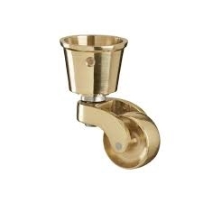 Brass Castor 32mm Wheel with Leg Cup and Screws